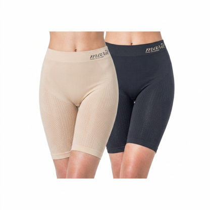 Das Marie Panty Duo bietet eine innovative Lösung zur Figurformung. Die Panty unterstützt einen Po-Push-up- und Bauch-weg-Effekt, bekämpft Cellulite und reduziert den Umfang an Oberschenkeln, Bauch und Po – eine dauerhafte Shapewear-Lösung für weibliche Problemzonen.