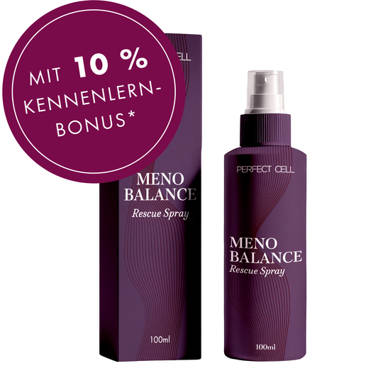Der Meno Balance Rescue Spray ist die rettende Erfrischung bei Hitzewallungen während der Menopause. Ein einzigartiges, wissenschaftlich entwickeltes Duftkonzept sorgt dabei nicht nur für die notwendige Abkühlung, sondern auch für ein außergewöhnliches Wellbeing-Erlebnis. Der Spray schenkt Frische, innere Ruhe und neue Energie.
